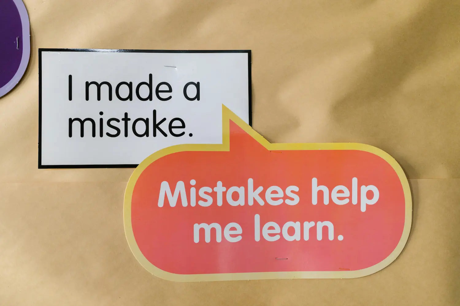 text image with quote I made mistake. Mistakes help me learn.