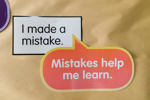text image with quote I made mistake. Mistakes help me learn.